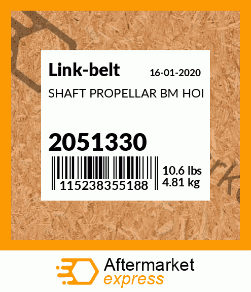 Spare part 2051330 + SHAFT PROPELLAR BM HOI