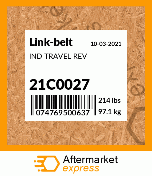 Spare part 21C0027 + IND TRAVEL REV