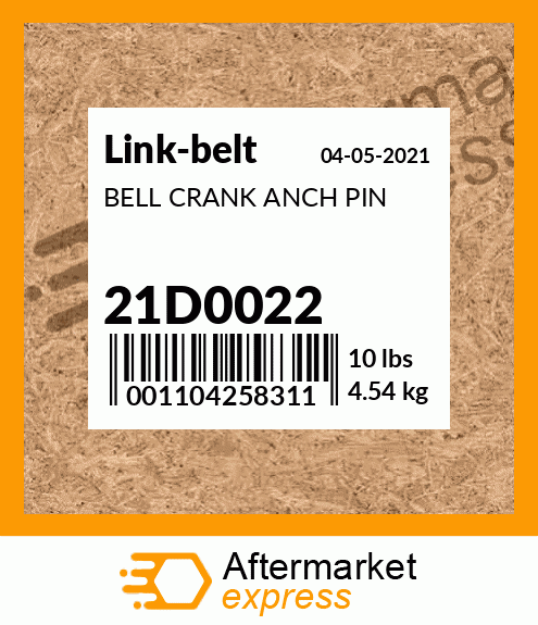 Spare part 21D0022 + BELL CRANK ANCH PIN