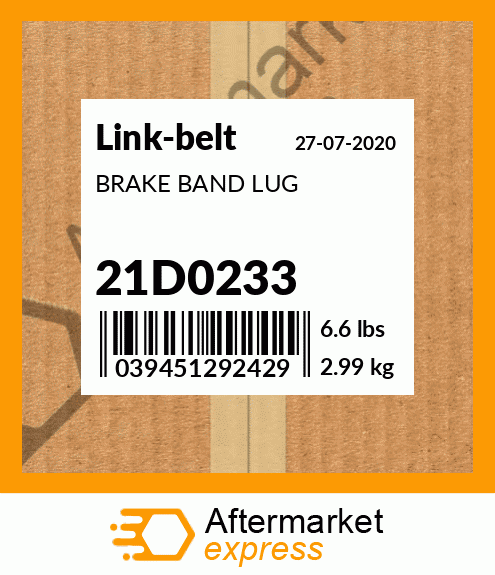 Spare part 21D0233 + BRAKE BAND LUG