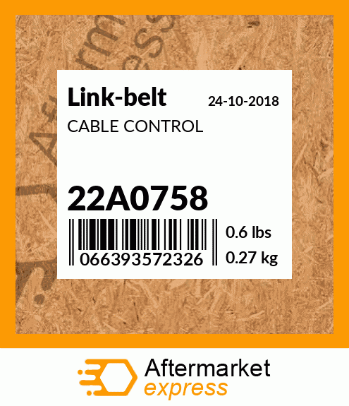 Spare part 22A0758 + CABLE CONTROL