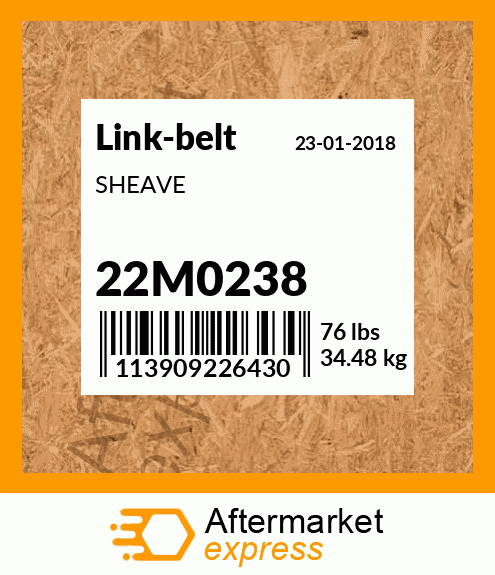 Spare part 22M0238 + SHEAVE