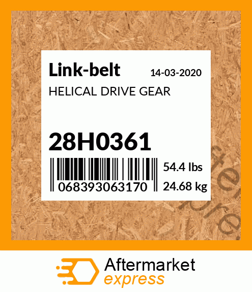 Spare part 28H0361 + HELICAL DRIVE GEAR