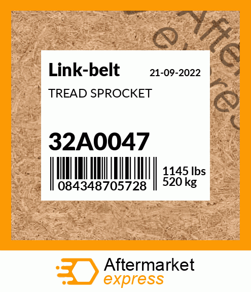 Spare part 32A0047 + TREAD SPROCKET