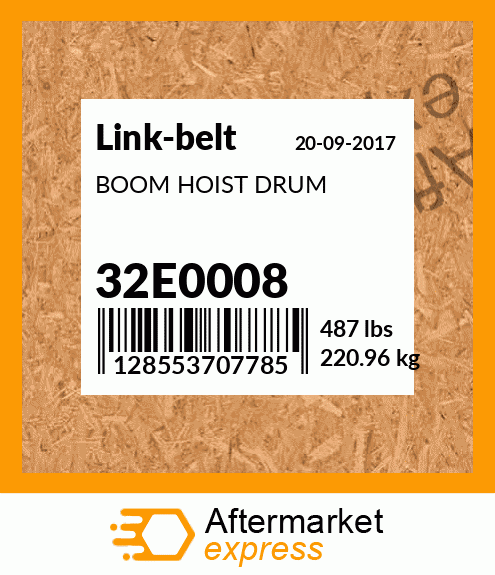 Spare part 32E0008 + BOOM HOIST DRUM