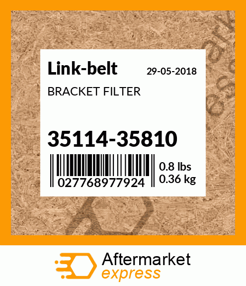 Spare part 35114-35810 + BRACKET FILTER