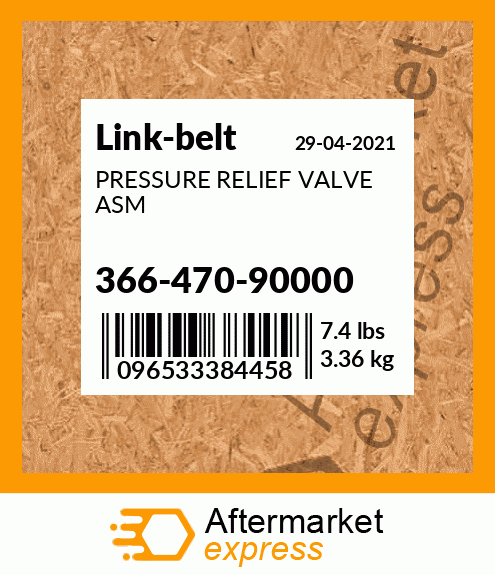 Spare part 366-470-90000 + PRESSURE RELIEF VALVE ASM