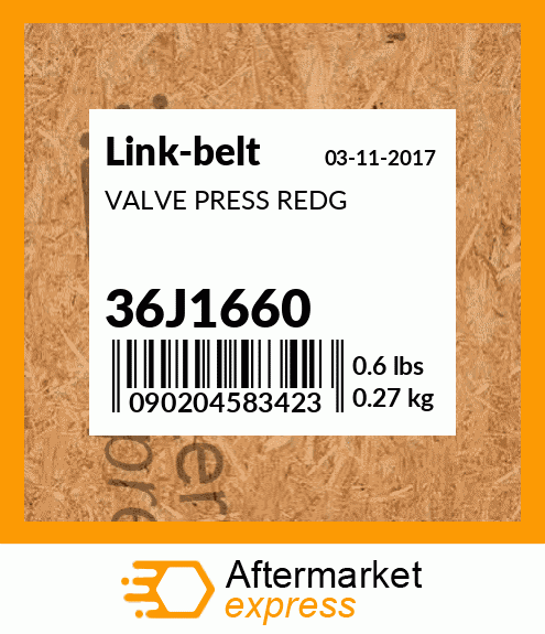 Spare part 36J1660 + VALVE PRESS REDG