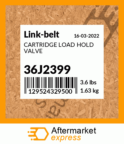 Spare part 36J2399 + CARTRIDGE LOAD HOLD VALVE