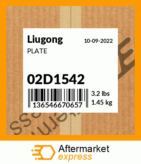 Spare part 02D1542 + PLATE