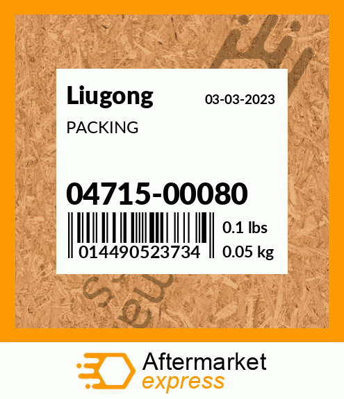 Spare part 04715-00080 + PACKING