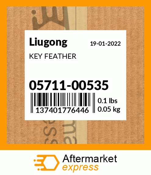 Spare part 05711-00535 + KEY FEATHER