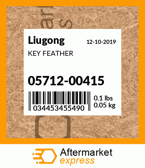 Spare part 05712-00415 + KEY FEATHER