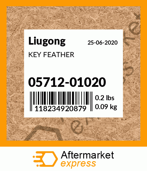 Spare part 05712-01020 + KEY FEATHER