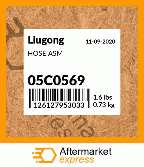 Spare part 05C0569 + HOSE ASM