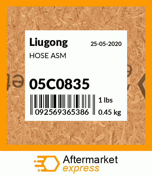 Spare part 05C0835 + HOSE ASM