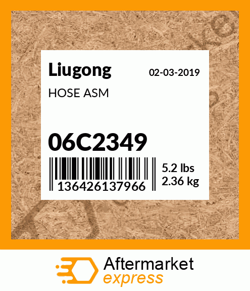 Spare part 06C2349 + HOSE ASM