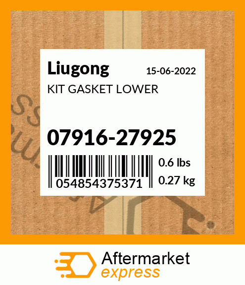 Spare part 07916-27925 + KIT GASKET LOWER