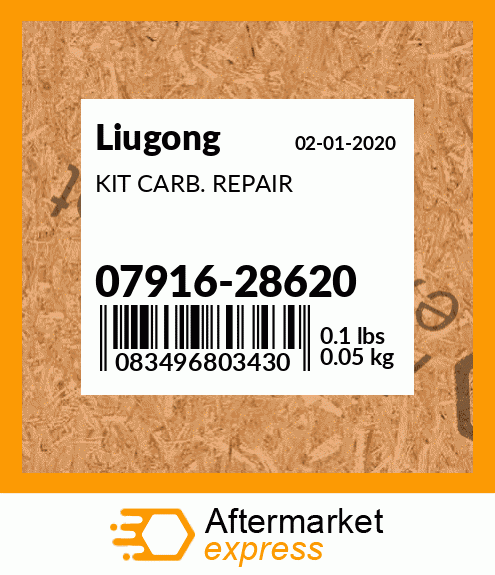 Spare part 07916-28620 + KIT CARB. REPAIR