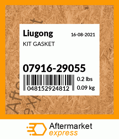 Spare part 07916-29055 + KIT GASKET