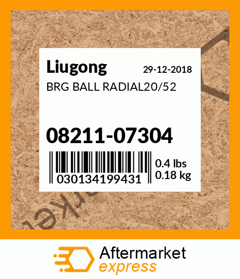 Spare part 08211-07304 + BRG BALL RADIAL20/52