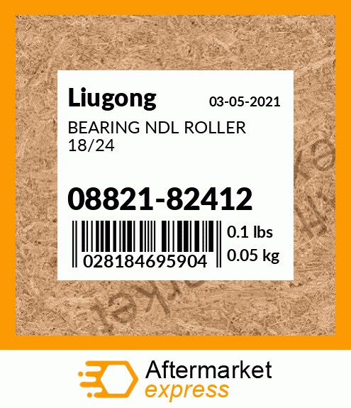 Spare part 08821-82412 + BEARING NDL ROLLER 18/24