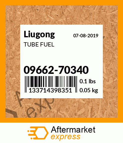 Spare part 09662-70340 + TUBE FUEL