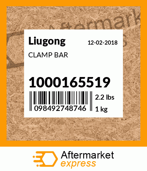 Spare part 1000165519 + CLAMP BAR