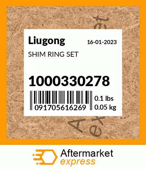 Spare part 1000330278 + SHIM RING SET