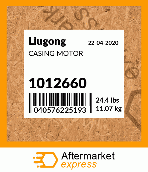 Spare part 1012660 + CASING MOTOR