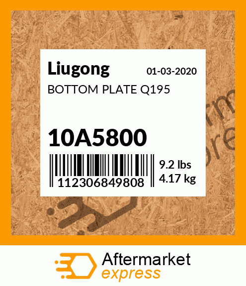 Spare part 10A5800 + BOTTOM PLATE Q195