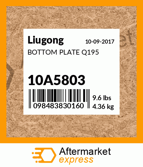 Spare part 10A5803 + BOTTOM PLATE Q195