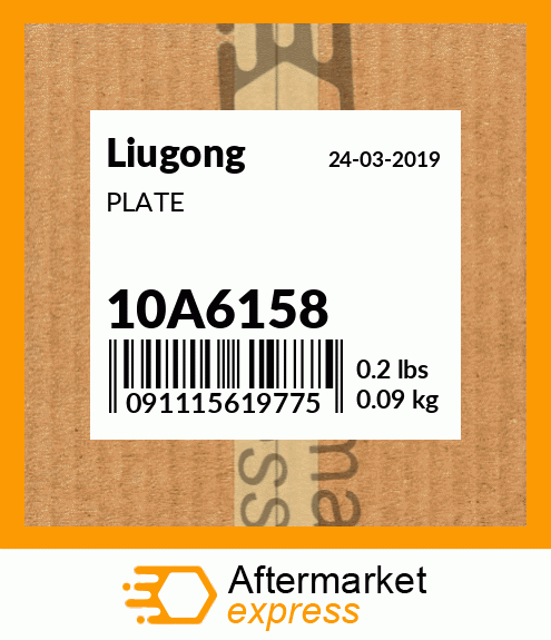 Spare part 10A6158 + PLATE