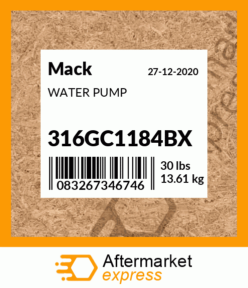 Spare part 316GC1184BX + WATER PUMP