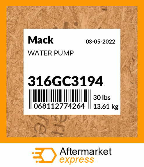 Spare part 316GC3194 + WATER PUMP