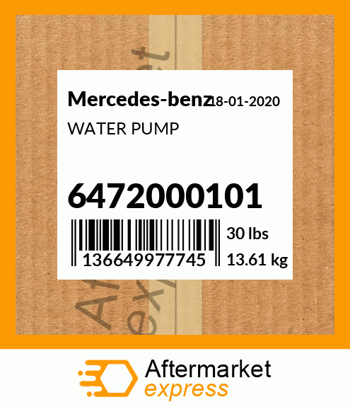 Spare part 6472000101 + WATER PUMP