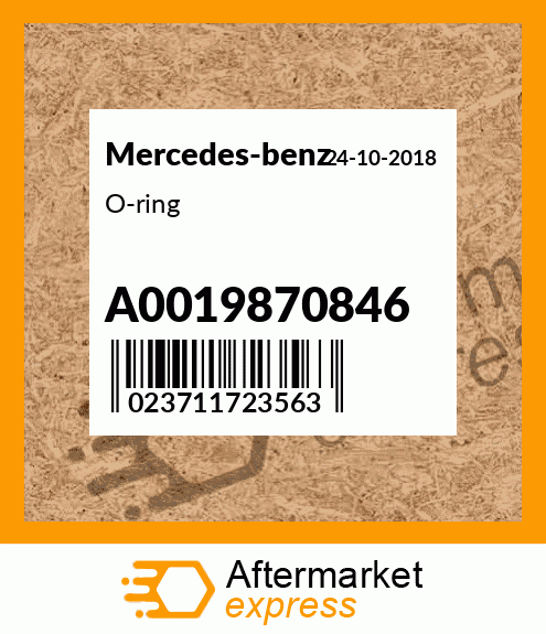 Spare part A0019870846 + O-ring