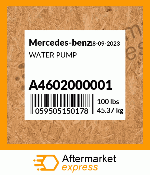 Spare part A4602000001 + WATER PUMP