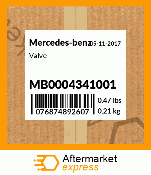 Spare part MB0004341001 + Valve