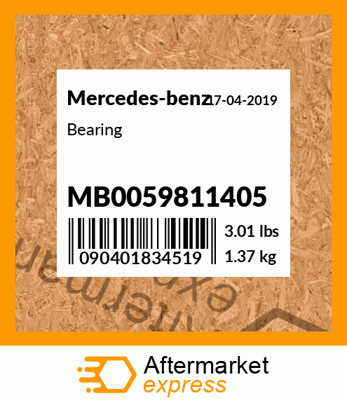 Spare part MB0059811405 + Bearing