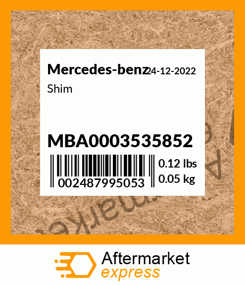 Spare part MBA0003535852 + Shim