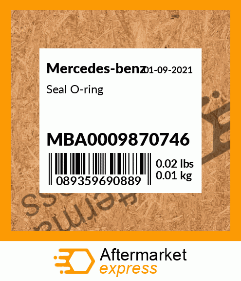 Spare part MBA0009870746 + Seal O-ring