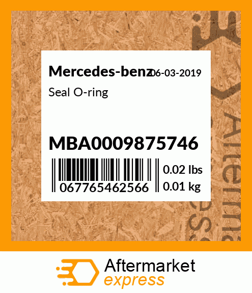 Spare part MBA0009875746 + Seal O-ring