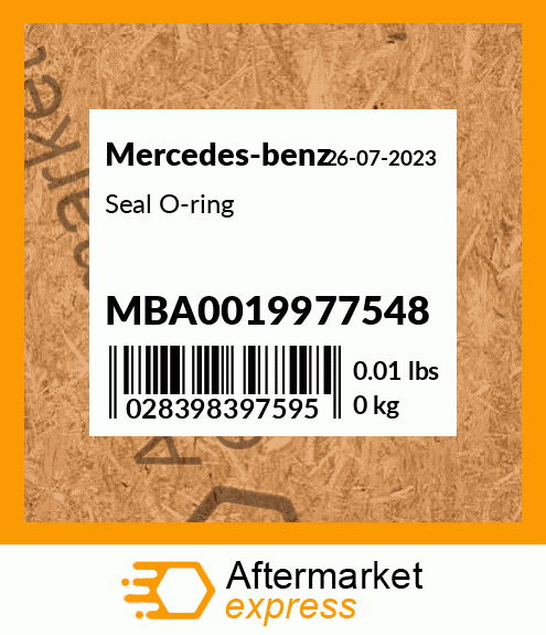 Spare part MBA0019977548 + Seal O-ring