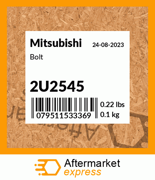 Spare part 2U2545 + Bolt