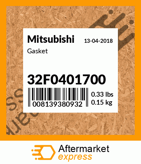 Spare part 32F0401700 + Gasket