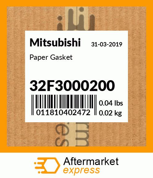 Spare part 32F3000200 + Paper Gasket