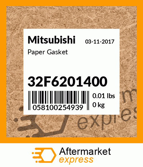 Spare part 32F6201400 + Paper Gasket