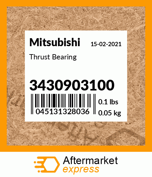 Spare part 3430903100 + Thrust Bearing