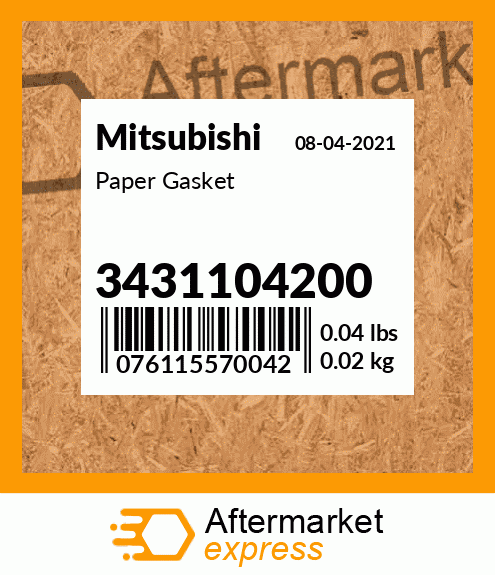 Spare part 3431104200 + Paper Gasket